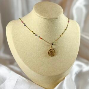 Collar de Oro Amarillo con Dije de San Benito