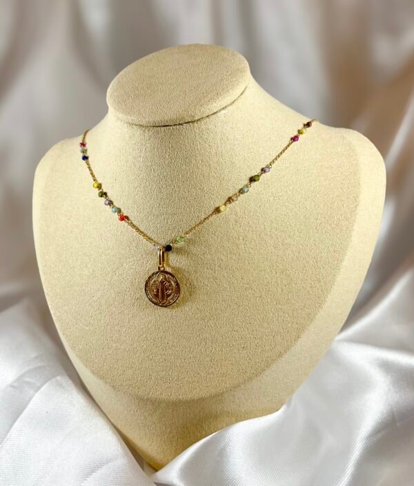 Collar de Oro Amarillo con Dije de San Benito 2