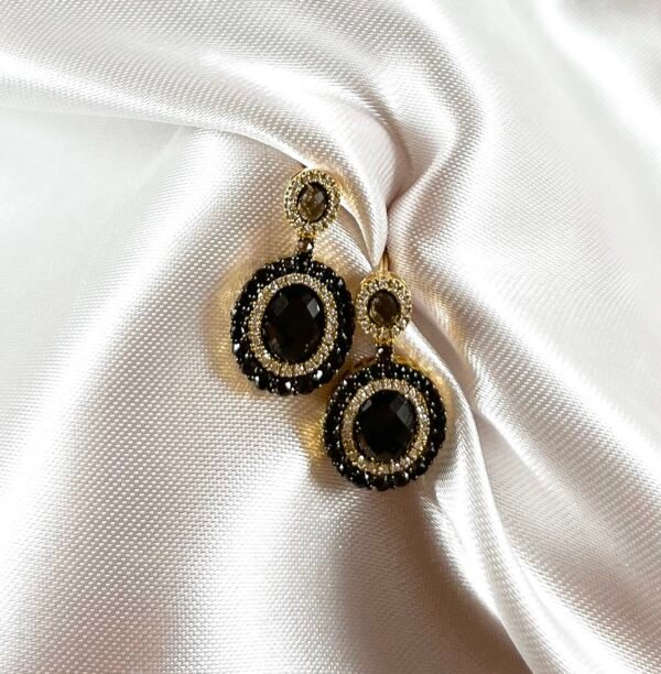 Aros de Topacio Fumé con Diamantes 1
