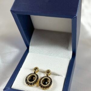 Aros de Topacio Fumé con Diamantes