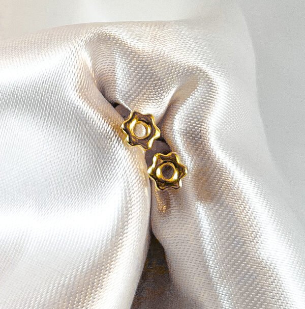 Aros de oro amarillo flor para bebé 5