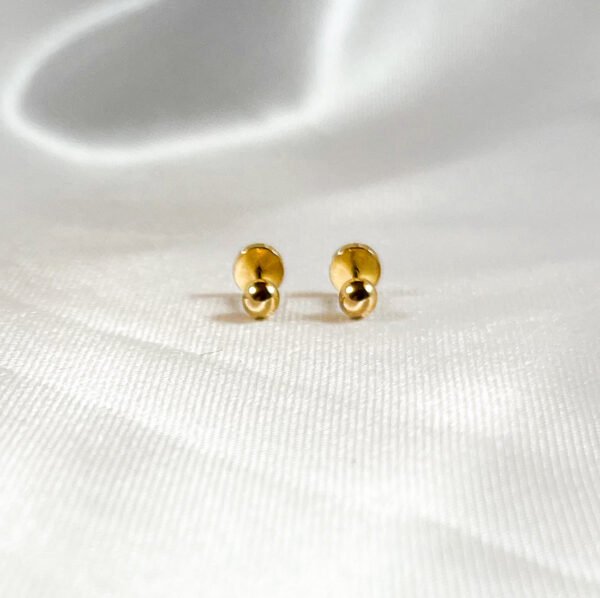 Aros de oro amarillo circulares para bebé 5