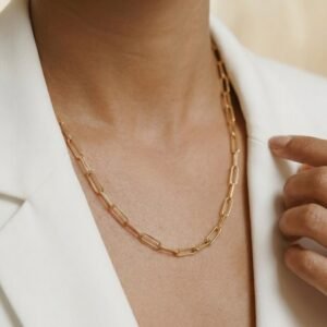collar oro amarillo clips